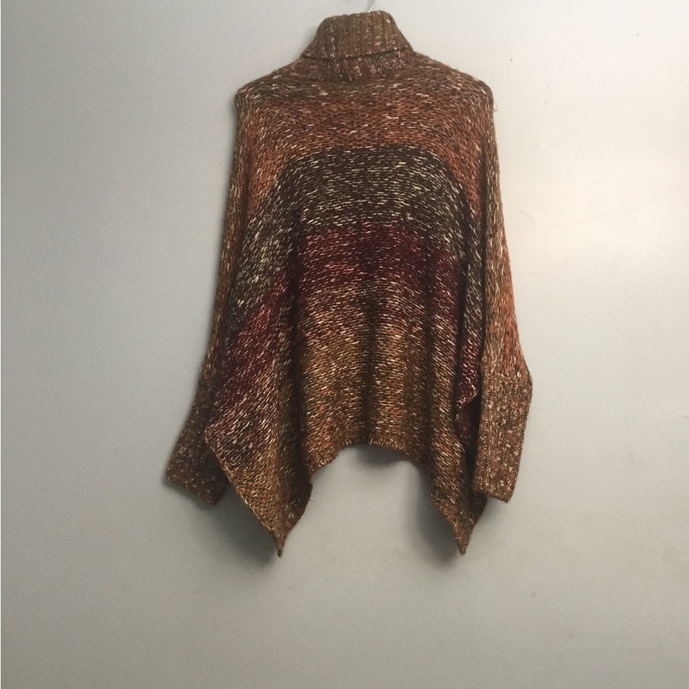DESIGN LAB Cream and Brown Cowl Neck Sweater with Fuzzy Texture - Picture 8 of 12